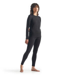 Dámské merino tričko s dlouhým rukávem ICEBREAKER Wmns 200 Oasis LS Crewe, Black velikost: XXL