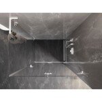 MEXEN/S - Lunar-F L sprchový kout skládací dveře pravá 90 x 70, transparent, bílá 836L-090-070-20-00-P