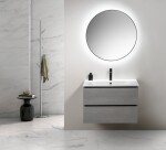 SAPHO - SHARON kulaté zrcadlo s LED podsvícením ø 80cm, černá mat 31255CI