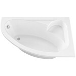 CERANO - Vana akrylátová Leona - asymetrická - pravá - bílá - 150x99,5x42 - s čelním panelem a nožičkami CER-116678