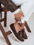 Dámské semišové hnědé mokasíny FashionStreet ZY1051 37