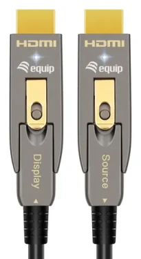 Equip HDMI 2.0 AOC optický kabel 30 m černá / Video kabel HDMI / Podpora 4K/60Hz / odnímatelné konektory Typ A/D (119414)