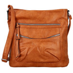 Trendy dámská koženková crossbody kabelka Tizia, hnědá