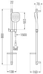 MEXEN/S - DQ17 posuvný sprchový set, černá 785174581-70