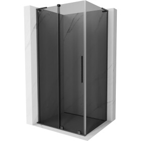 MEXEN/S - Velar L sprchový kout, posuvné dveře 110 x 75, grafit, grafit kartáčovaná 871-110-075-43-66