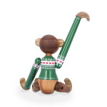 Kay Bojesen Dřevěná opička Monkey Christmas Jumper 2025 Mini, zelená barva, dřevo