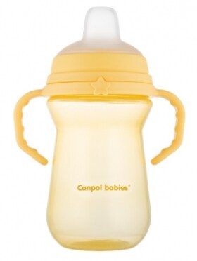 Nevylévací hrníček Canpol Babies s měkkým náustkem, žlutý, 250 ml