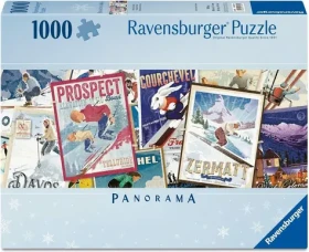 Ravensburger Panoramatické puzzle Staré lyžařské plakáty
