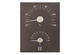 RENTO Teploměr a vlhkoměr AL - dehtově hnědý