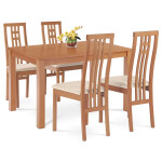 Jídelní židle, masiv buk, moření tmavý buk, látkový šedý potah