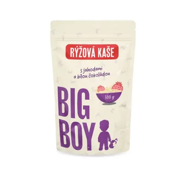 Big Boy Rýžová Kaše 300 g s jahodami a bílou čokoládou (18111)