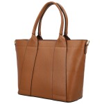 Trendy dámská kožená kabelka do ruky Rosalyn, koňaková