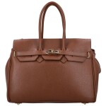 Luxusní dámská kožená kabelka do ruky Annalena, hnědá