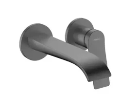 Hansgrohe Vivenis - Umyvadlová baterie pod omítku | s výpustí | 2-otvorová instalace | EcoSmart | kartáč. černý chrom (75050340)