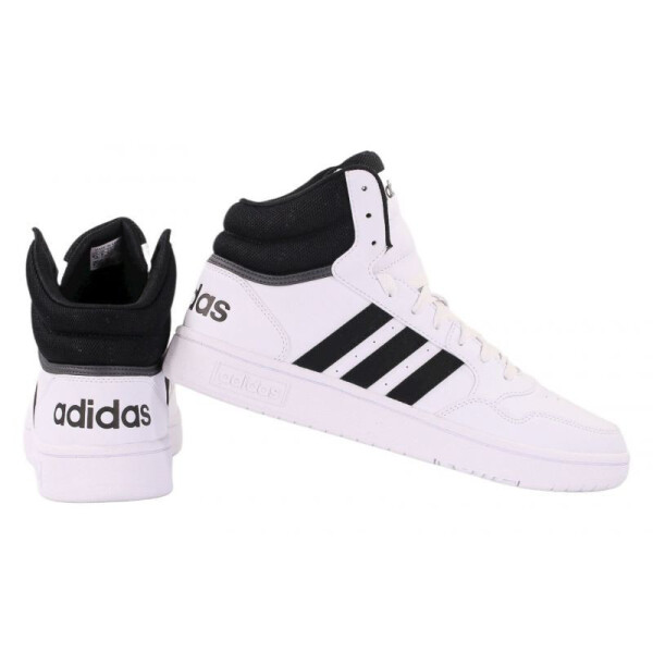 Pánské sportovní boty Hoops 3.0 Mid M GW3019 Bílá s černou - Adidas bílá-černá 43 1/3