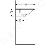 GEBERIT - Selnova Square Umyvadlo 600x450 mm, s 1 otvorem pro baterii, s přepadem, bílá 500.307.01.1