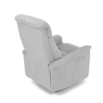 Polohovací křeslo s elektrickým ovládáním, potah stříbrná látka