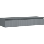 MEXEN/S - Rivel koupelnová skříňka pod umyvadlo 140 cm s deskou, 1 šuplík, reliéf , grafit mat 91A20-14023-1-BFC66