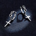 Stříbrné náušnice symbol Nekonečno a Kříž, stříbro 925/1000, Stříbrná