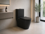 CERANO - WC kombi Marmo, Double Vortex - vírové splachování + Slim/SoftClose sedátko - spodní/zadní odpad - černá matná - 70x36 CER-680361