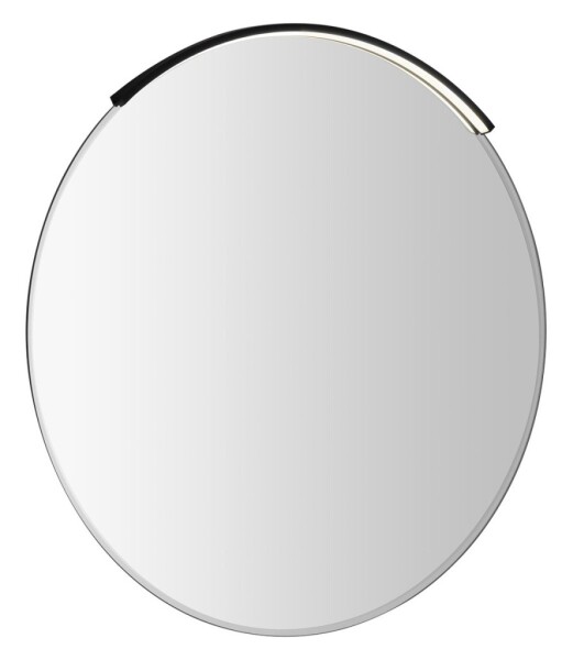 SAPHO - BORD kulaté zrcadlo s LED svítidlem MOON, broušená hrana, ø 80cm, CU free, černá mat 22446-2211B