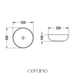 CERANO - Umyvadlo keramické Elio - na desku - bílá lesklá - Ø 32 CER-680503