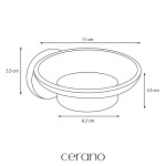CERANO - Nástěnná mýdlenka Lineo - černá matná, transparentní sklo CER-479815