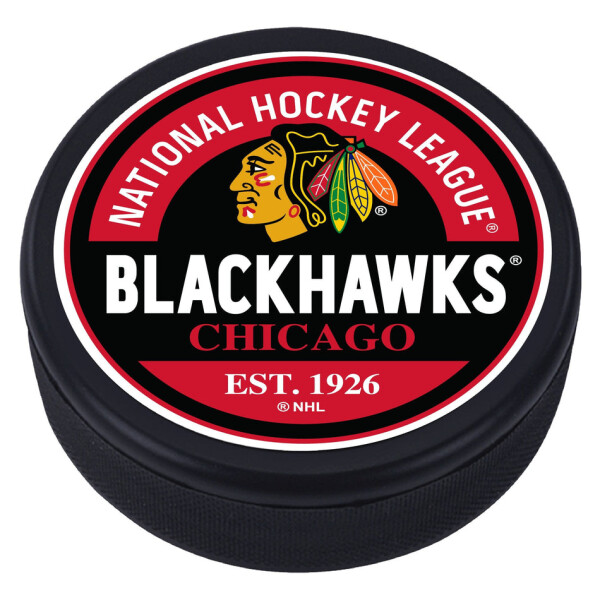 Mustang Puk Chicago Blackhawks NHL Block Textured Puck