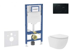 GEBERIT - Duofix Set předstěnové instalace, kompaktního klozetu Oudee Vortex a sedátka softclose, tlačítko Sigma01, černá SANI11CA5139B