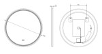 Kielle - Idolio Zrcadlo s LED osvětlením a vyhříváním, průměr 80 cm, černá 50324044