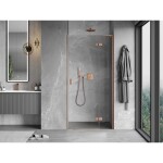 MEXEN/S - Mist-H L sprchové dveře křídlové pravé 95, transparent, měď kartáčovaná 8A5L-095-000-65-00-P