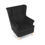 Křeslo ušák, černá látka, AK-388 BK2