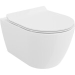 MEXEN/S - Carmen Závěsná WC mísa Rimless Tornado včetně sedátka s slow slim, duroplast, bílá lesk 30880100T