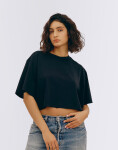 Tričko Organic Basics True Boxy Crop Tee Black