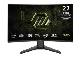 27" MSI MAG 274CF X24 černá / FHD / 1920 x 1080 / VA / 16:9 / 0.5ms / 4000:1 / HDMI+DP / VESA (4711377343275)