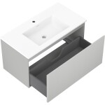MEXEN/S - Orio koupelnová skříňka 90 cm s umyvadlem Otis, 1 šuplík, šedá mat/bílá mat 91A10-09047-1-BF62-W18M01