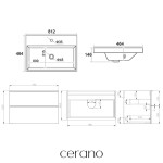 CERANO - Koupelnová skříňka Velora - černá matná, úchytka zlatá - keramické umyvadlo Viano - 81,2x67,6x46,5 CER-848059