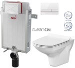 ALCADRAIN Renovmodul - předstěnový instalační systém s bílým tlačítkem M1710 + WC CERSANIT CLEANON CARINA + SEDÁTKO AM115/1000 M1710 CA3