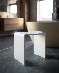SAPHO - KORAL koupelnová stolička 40x43x30cm, solid surface, bílá mat WF462