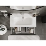 MEXEN/S - Orio koupelnová skříňka 90 cm s umyvadlem Vela, 1 šuplík, grafit mat/bílá mat 91A10-09023-1-BF66-W23M01