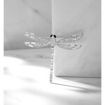 Exkluzivní brož Swarovski Elements Elettra - vážka, Bílá/čirá