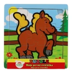 TEDDIES Dřevěné puzzle Moje první zvířátka Koník