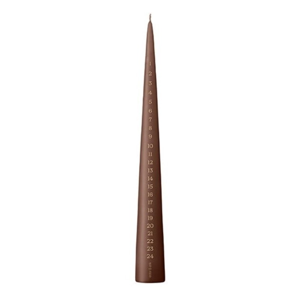 Ester & erik Adventní svíčka Cone 37 cm – 25 Hazelnut, hnědá barva, vosk
