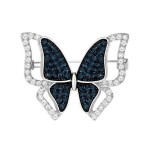 Luxusní brož se zirkony Crystal Butterfly - motýl, Stříbrná