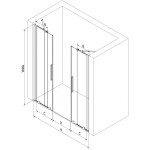 MEXEN/S - Velar Duo posuvné sprchové dveře 200 cm, transparent, nikl kartáčovaný 871-200-000-02-97