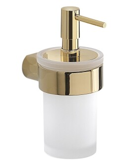 Gedy - PIRENEI dávkovač mýdla 110 ml, mléčné sklo, zlato PI8187