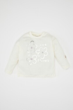 DEFACTO Baby Girl Crew Neck Floral Long Sleeve T-Shirt