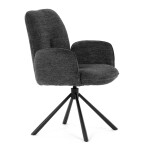 Jídelní židle, černá, hladká látka, DCH-D1330 BK2