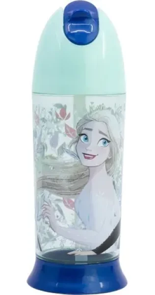 STOR Láhev na pití Ledové království / 280 ml / bezpečnostní zátka / brčko (81035)