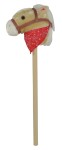 Plyšový kůň na tyči se zvukem 80 cm - béžový